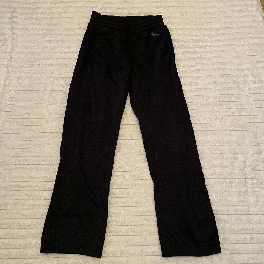 Nike Womens XS Athletic Pants Black Pull On Stretch Dri Fit Swoosh Pockets